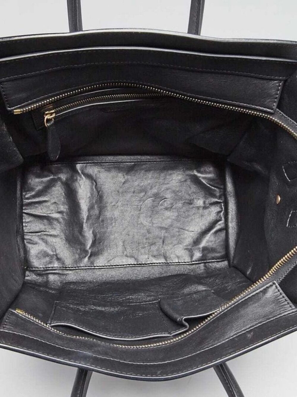 Celine Tri-Color Leather and Suede Mini Luggage Tote Bag - Picture 10 of 12